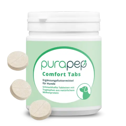 purapep Comfort Tabs Hund mit natürlichem Tryptophan und B-Vitaminen, Futterergänzung zur Beruhigung