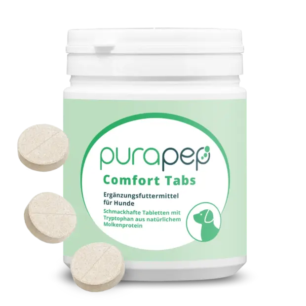 purapep Comfort Tabs Hund mit natürlichem Tryptophan und B-Vitaminen, Futterergänzung zur Beruhigung