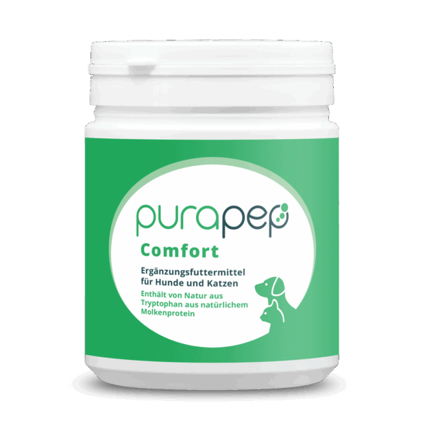 purapep Comfort mit Tryptophan und B-Vitaminen, Bierhefe, Futterergänzung für Hunde und Katzen zur Entspannung, 280g