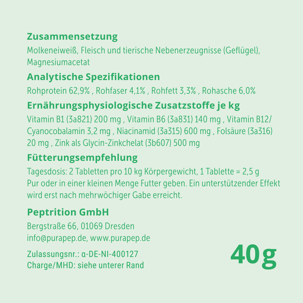 purapep Comfort Hundetabs Muster, 40g – Bild 6